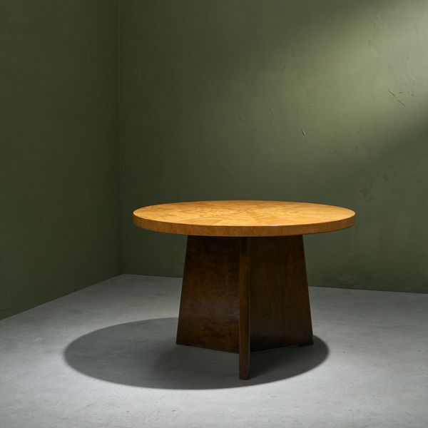 Circular Side Table in Natural and Stained Birch for A.B. Svenska Möbelfabrikerna Bodafors, 1930