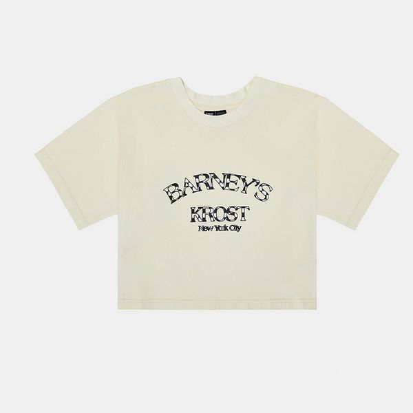 KROST x Barneys Logo Antique White Crop Tee