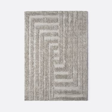 Shaggy Labyrinth Grey Rug 