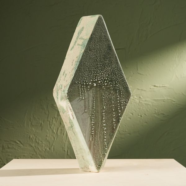 'Condensation' Series C1, Glazed Ceramic Sculpture in Green by Eunsol Kim, The Netherlands, 2025"