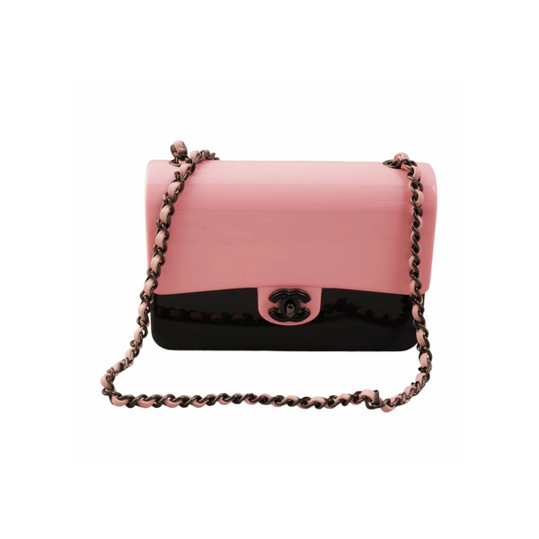 Chanel SS2021 Mini Plexi Pink Shoulder Bag