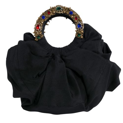 Azeeza Circle Raw Silk Multicolored And Gold Embellished Bag