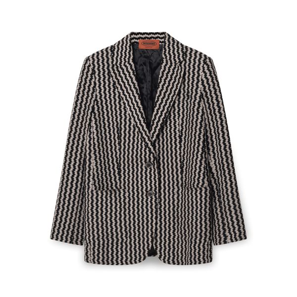 Missoni Black and Cream Houndstooth Blazer