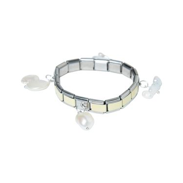 Blob Pearl Italian Link Bracelet