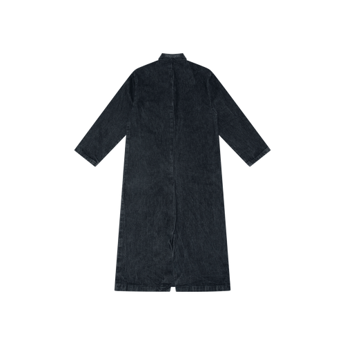 Vintage Black Denim Duster Coat