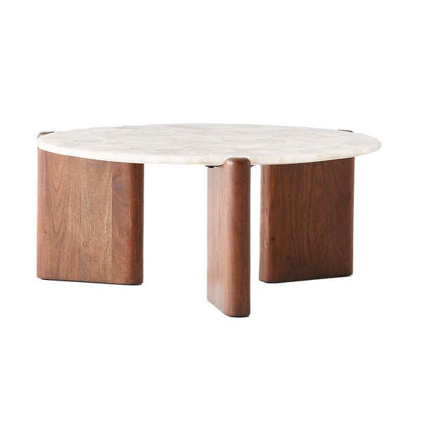 Santoro Round White Quartz Coffee Table