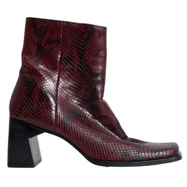 Vintage Nine West leather 'snakeskin' Ankle Boots