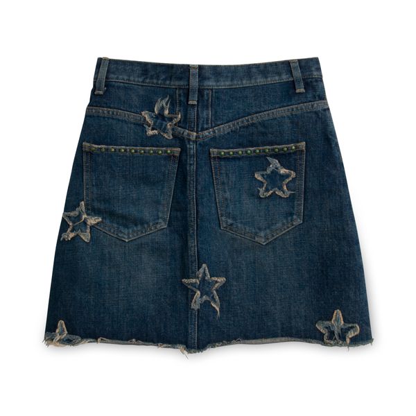 Saint Laurent Hedi Slimane Iconic Star Denim Miniskirt