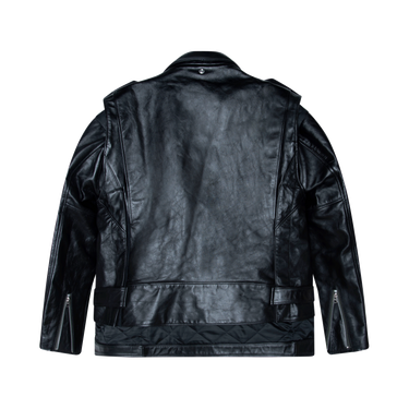 Sacai x Schott Black Leather Biker Jacket