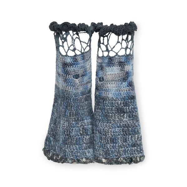 Distressed Leg Warmers in Pseudo Denim