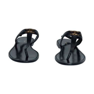 Céline Black Triomphe Thong Sandal