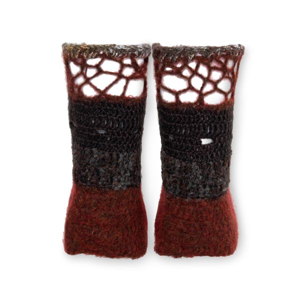 Short Distressed Leg Warmers in Red