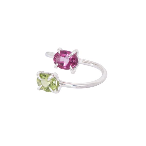 Bestie Ring - Pink Topaz & Green Peridot