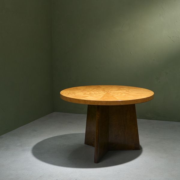 Circular Side Table in Natural and Stained Birch for A.B. Svenska Möbelfabrikerna Bodafors, 1930