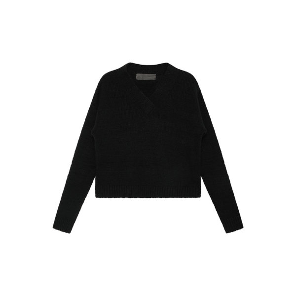 The Elder Statesman Black V-Neck Cashmere Sweater