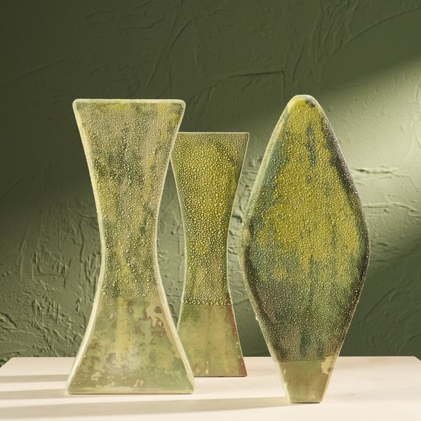 'Condensation' Series, Set of Three Glazed Ceramic Sculptures in Green by Eunsol Kim, The Netherlands, 2025