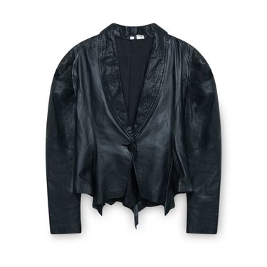 Vintage Leather Puff Sleeve Blazer