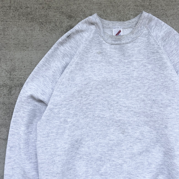 1990s Jerzees Raglan Cut Ash Grey Crewneck