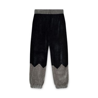 Velour Black and Grey Track Pants