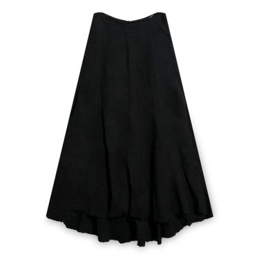 Ivan Grundahl Black Linen Asymmetric Midi Skirt