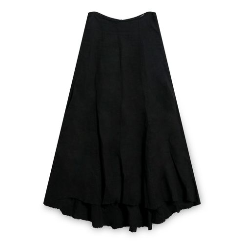 Ivan Grundahl Black Linen Asymmetric Midi Skirt