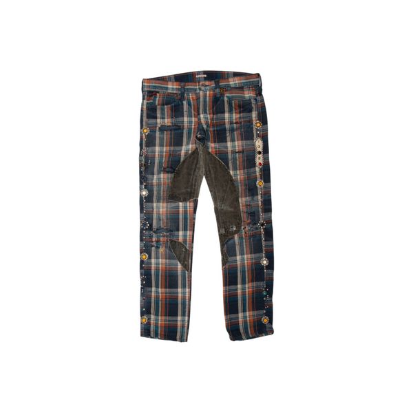 Kapital Kountry SS 2014 Sailor Ninja Gemstone Studded Distressed Flannel Trouser