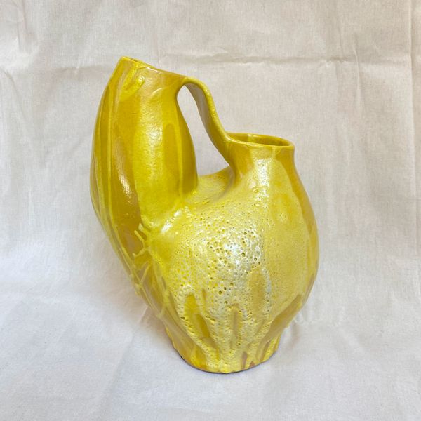 Amorphous No. 3 - Bright Yellow Stoneware Vase, 2024