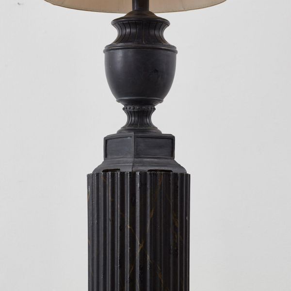 Scalloped Tin Plinth With Lamp, UK, Late 19th Century