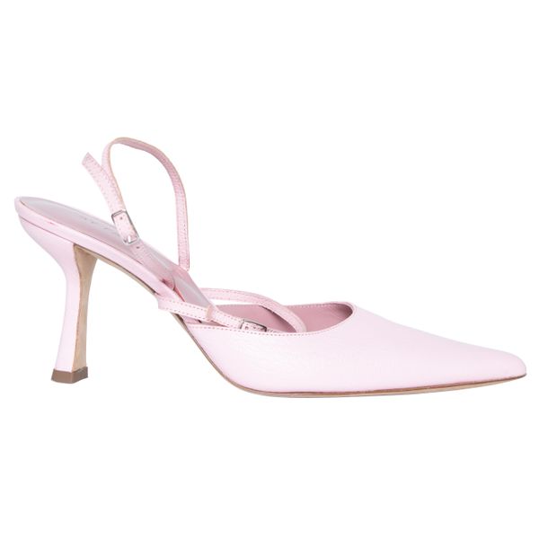 BY FAR Pink Nappa Tiffany Slingback Heels