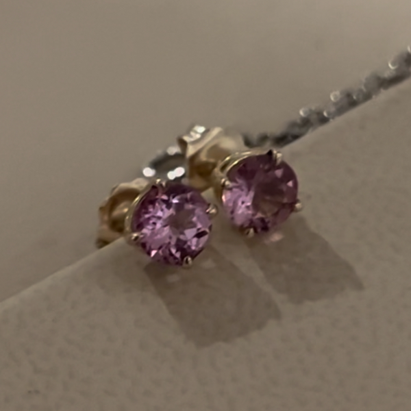 Lotus Garnet Studs