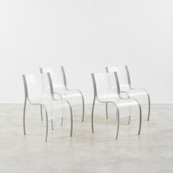 Set of four Ron Arad Fantastic Plastic Elastic Chairs Kartell, Italy, 1990s