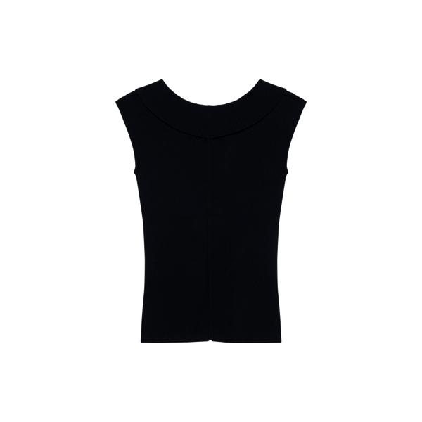 Toteme Black Knit Collared Tank