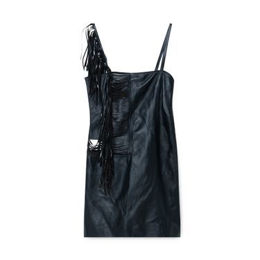 Versace Versus Fringed Cutout Leather Mini Cocktail Dress