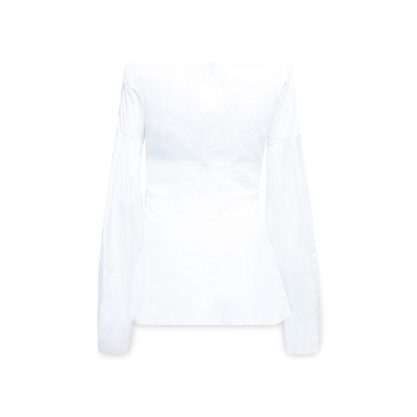Rosie Assoulin Bateau Neckline Three-Quarter Sleeve Blouse