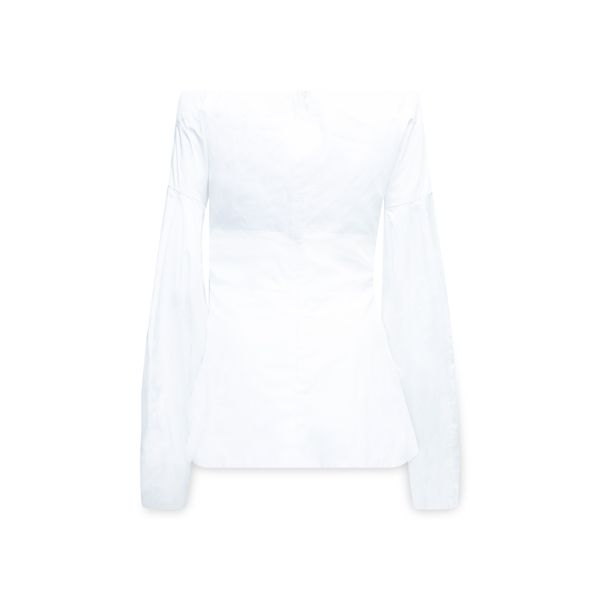 Rosie Assoulin Bateau Neckline Three-Quarter Sleeve Blouse 