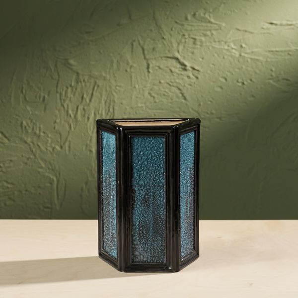 'Window' Series W1 Glazed Ceramic Sculpture in Black and Blue by Eunsol Kim , The Netherlands, 2025"