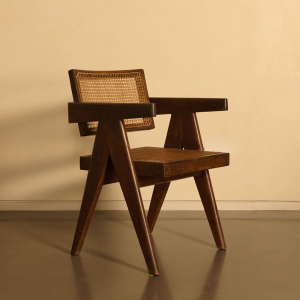 Floating Back Office Chair (Set of 6) by Pierre Jeanneret, 1956