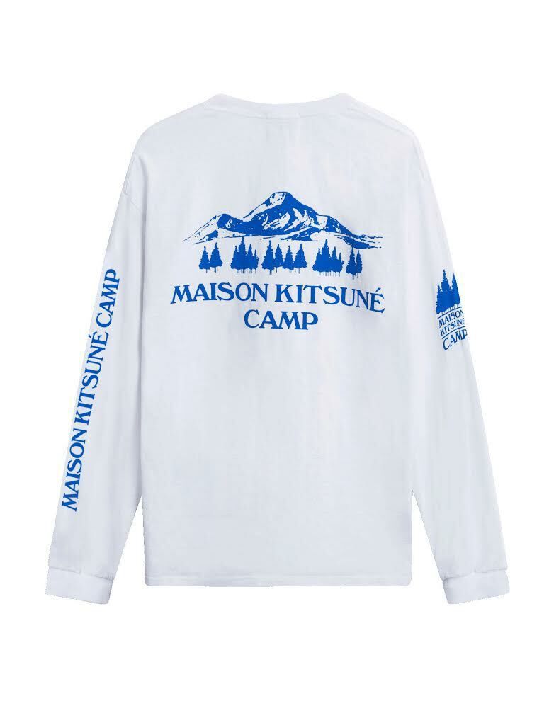 US MK Camp Long-Sleeved Tee-Shirt - White/Orange by Maison Kitsune