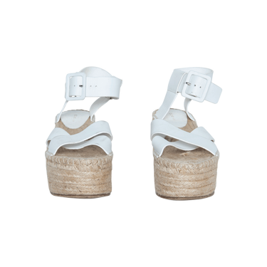 Céline White Straw Espadrilles