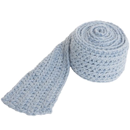 Hand-Knit Blue Scarf
