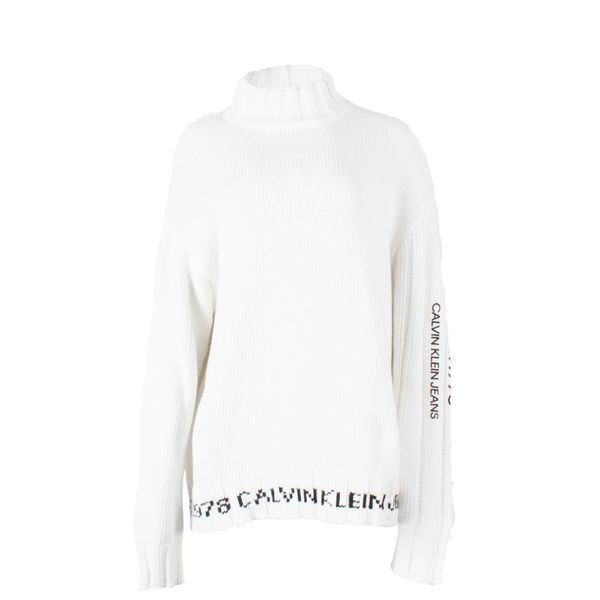 Calvin Klein Jeans Est. 1978 White Cotton Turtleneck