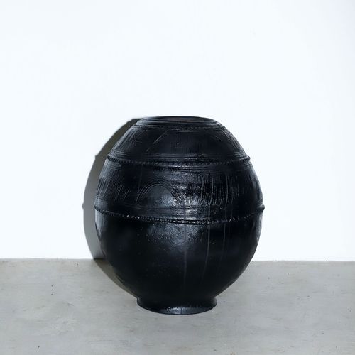 Large Black Terra Cotta Vessel by Alexander May