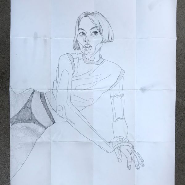 Ellie On Bridget Drawing