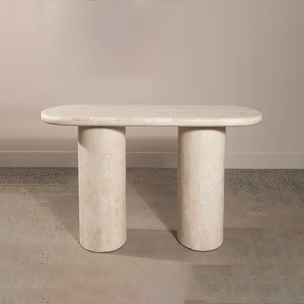 Tall Marble Oval Console