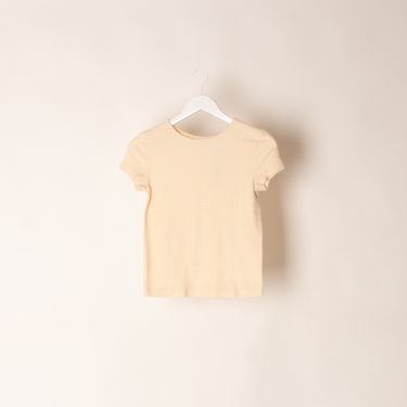 Helmut Lang Short Sleeve Stretch Terry Tee in Ivory