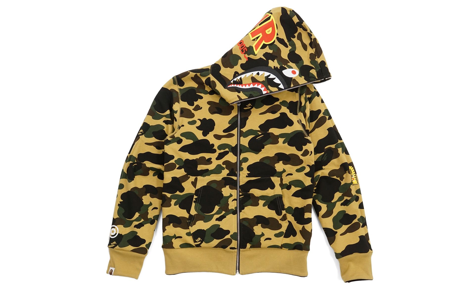 BAPE Ultimate 1st Camo Reversible PONR Shark Full Zip-Up Hoodie by