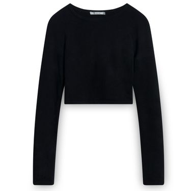 T by Alexander Wang Long Sleeve Cropped Sweater