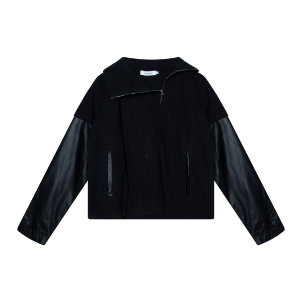 Convertible Bomber Jacket in Black