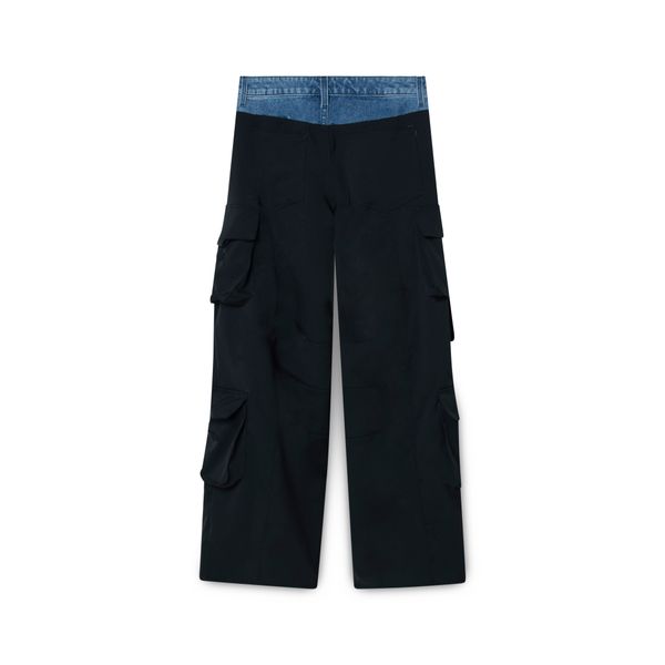 Black Cargos with Denim Waistband