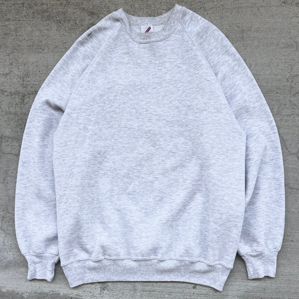 1990s Jerzees Raglan Cut Ash Grey Crewneck